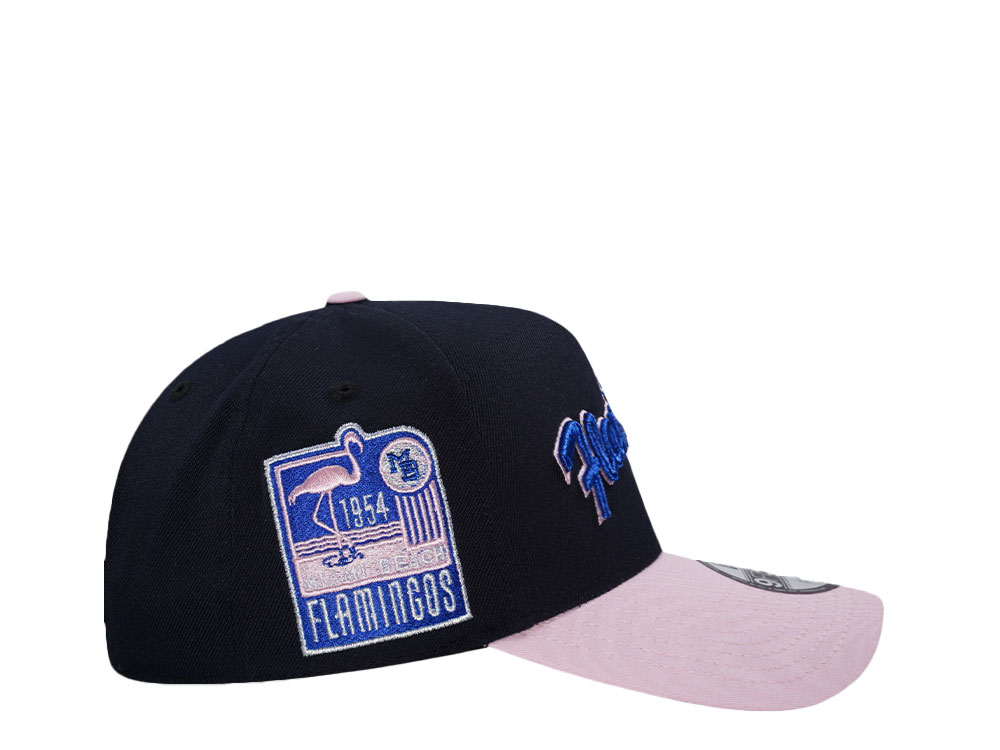 New Era Miami Beach Flamingos 1954 Navy Pink Two Tone 9Forty A Frame Snapback Hat
