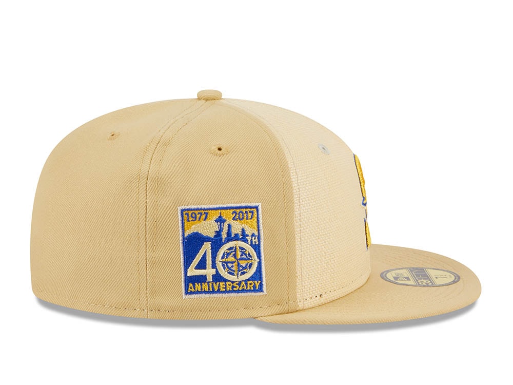 New Era Seattle Mariners 40th Anniversary Raffia Front Vegas Gold Edition 59Fifty Fitted Hat