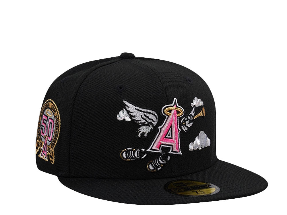 New Era Anaheim Angels 50th Anniversary Clouds Black Prime Edition 59Fifty Fitted Cap