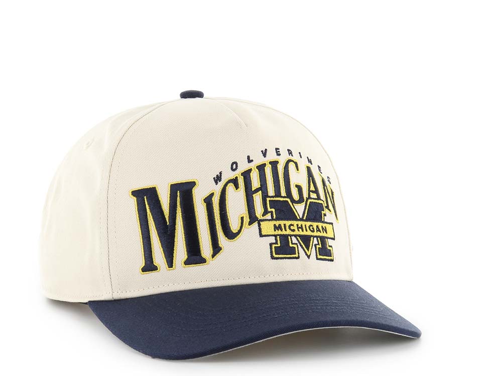 47Brand Michigan Wolverines Natural Wave Hitch Snapback Hat