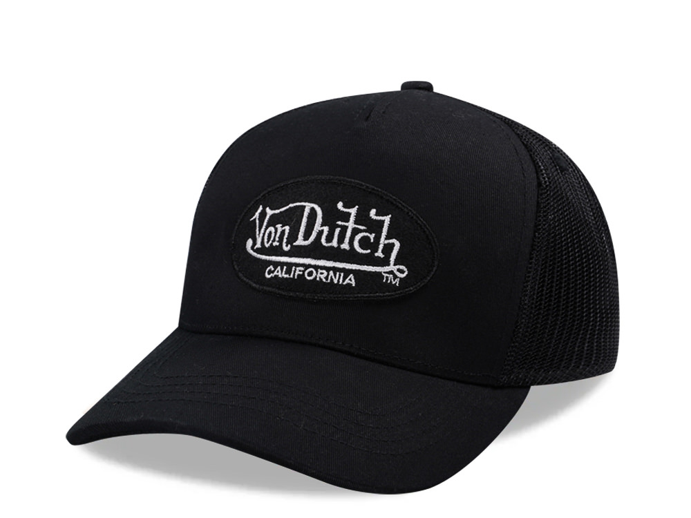 Von Dutch Oval Patch Black Edition Trucker Strapback Hat