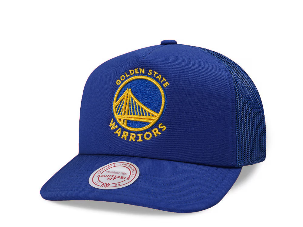 Mitchell & Ness Golden State Warriors Royal Blue Adjustable Fit Trucker Snapback Hat