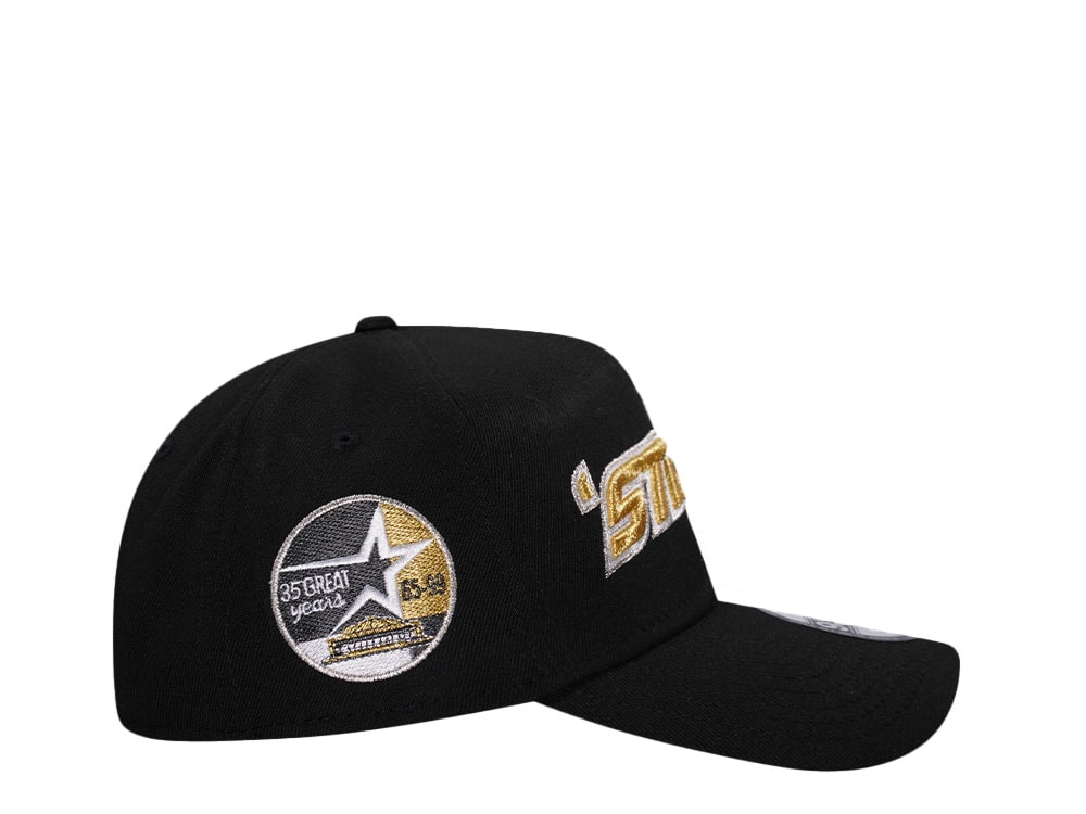New Era Houston Astros 35th Anniversary Black Gold 9Forty A Frame Snapback Hat