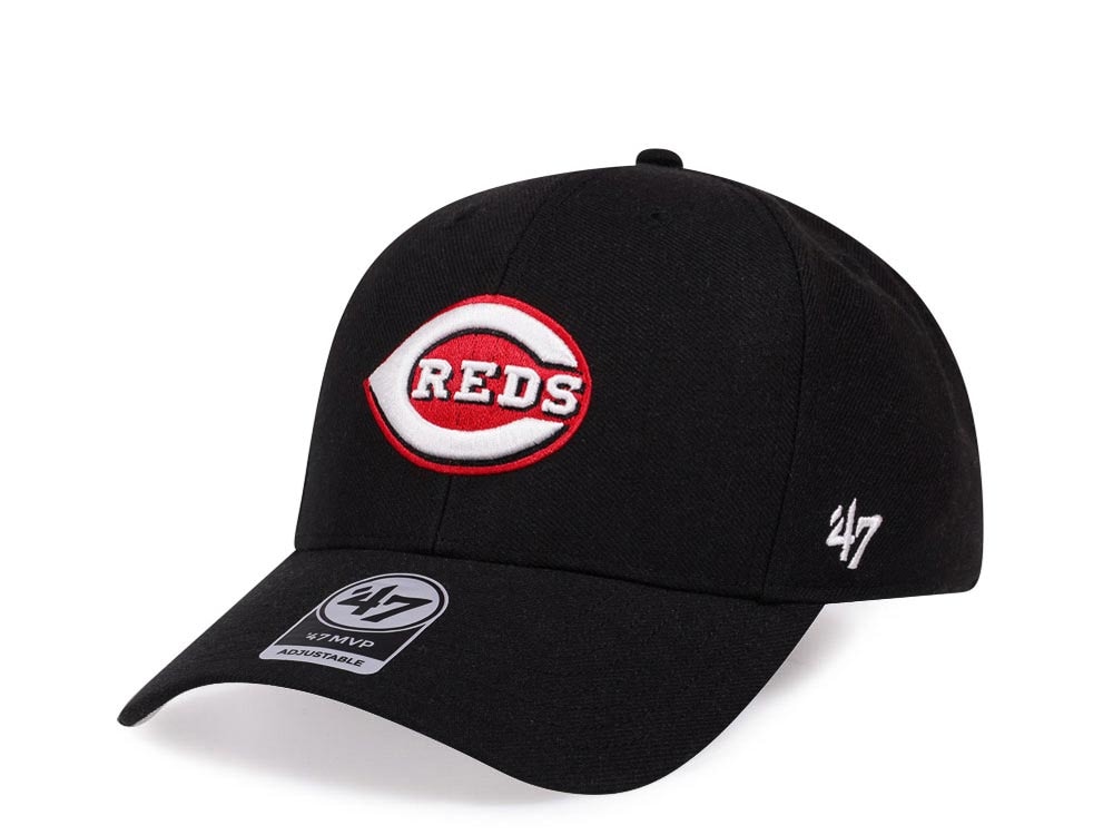 47Brand Cincinnati Reds Classic Black Strapback Hat