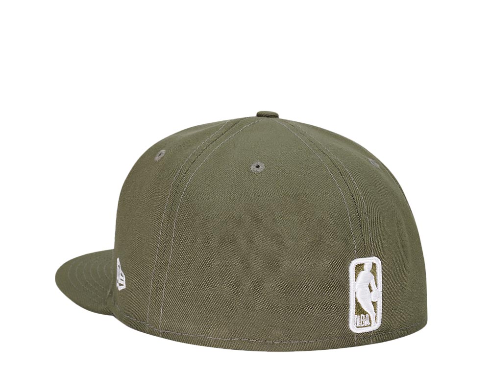 New Era Golden State Warriors Olive White Edition 59Fifty Fitted Hat