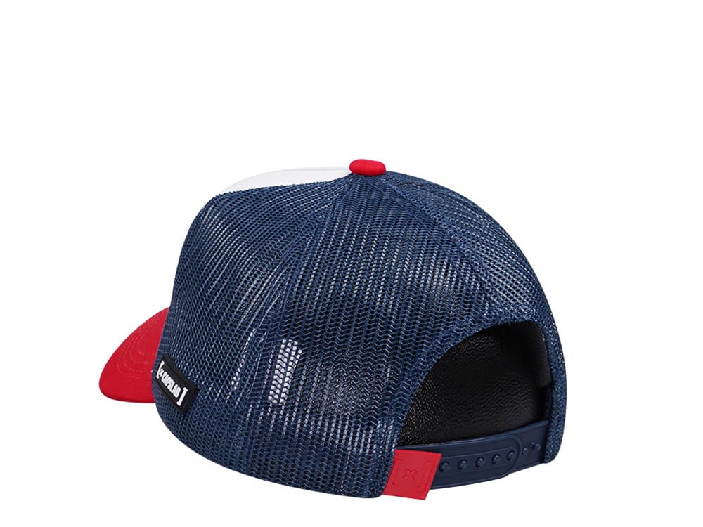 Capslab Cocktails Beerpong White Blue Red Trucker Snapback Hat
