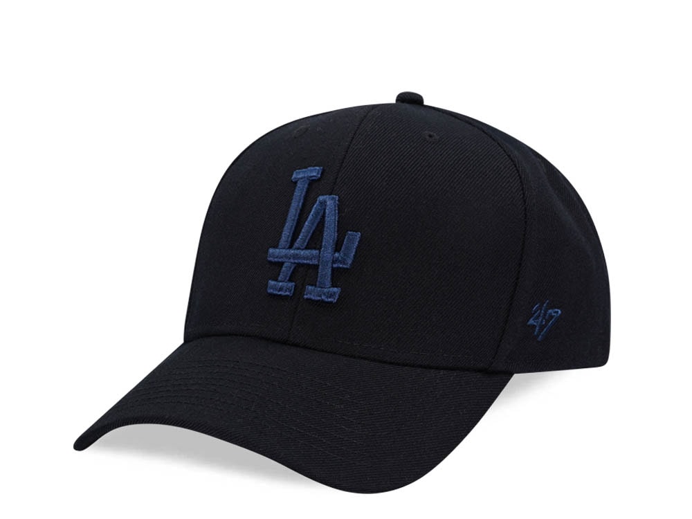 47Brand Los Angeles Dodgers Black Navy Black MVP Snapback Hat