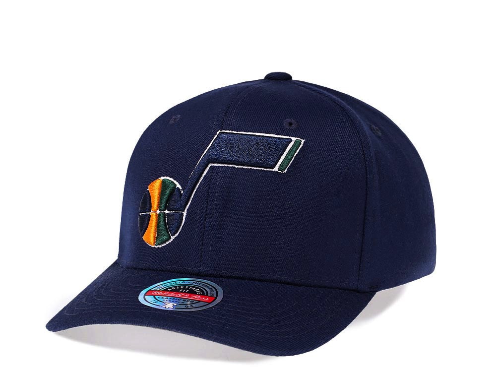 Mitchell & Ness Utah Jazz Team Ground Red Line Navy Solid Flex Snapback Hat
