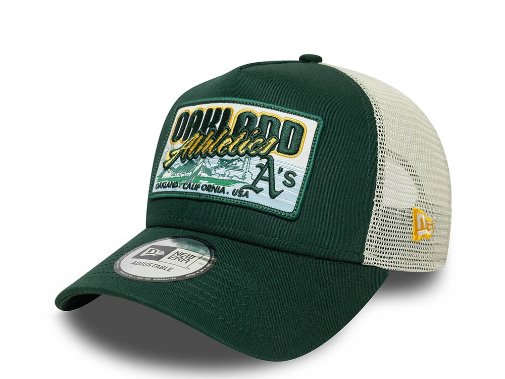 New Era Oakland Athletics Patch Dark Green 9Forty A Frame Trucker Snapback Hat