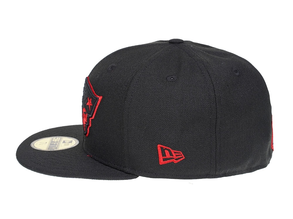 New Era New England Patriots Black Scarlet Edition 59Fifty Fitted Hat