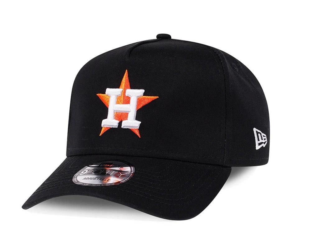 New Era Houston Astros Black 9Forty A Frame Snapback Hat