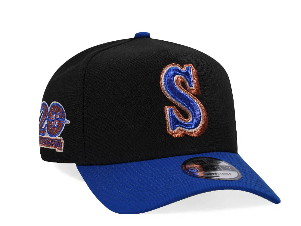 New Era Seattle Mariners 20th Anniversary Black Copper Two Tone Edition 9Forty A Frame Snapback Hat