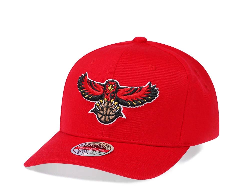Mitchell & Ness Atlanta Hawks Team Ground Red Line Solid Flex Snapback Hat