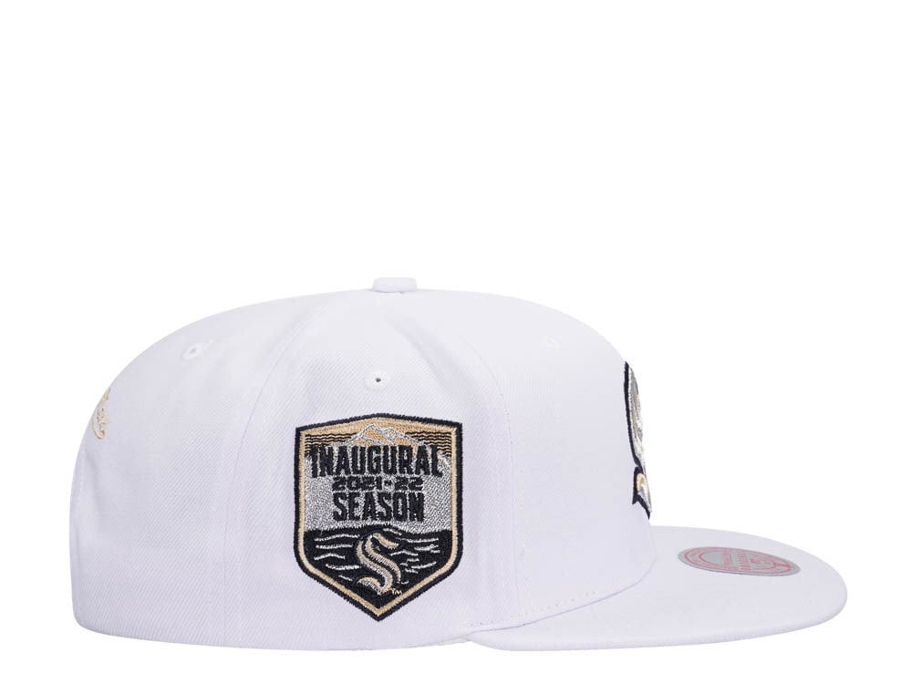 Mitchell & Ness Seattle Kraken Inaugural Season 2021-22 Winter White Snapback Hat