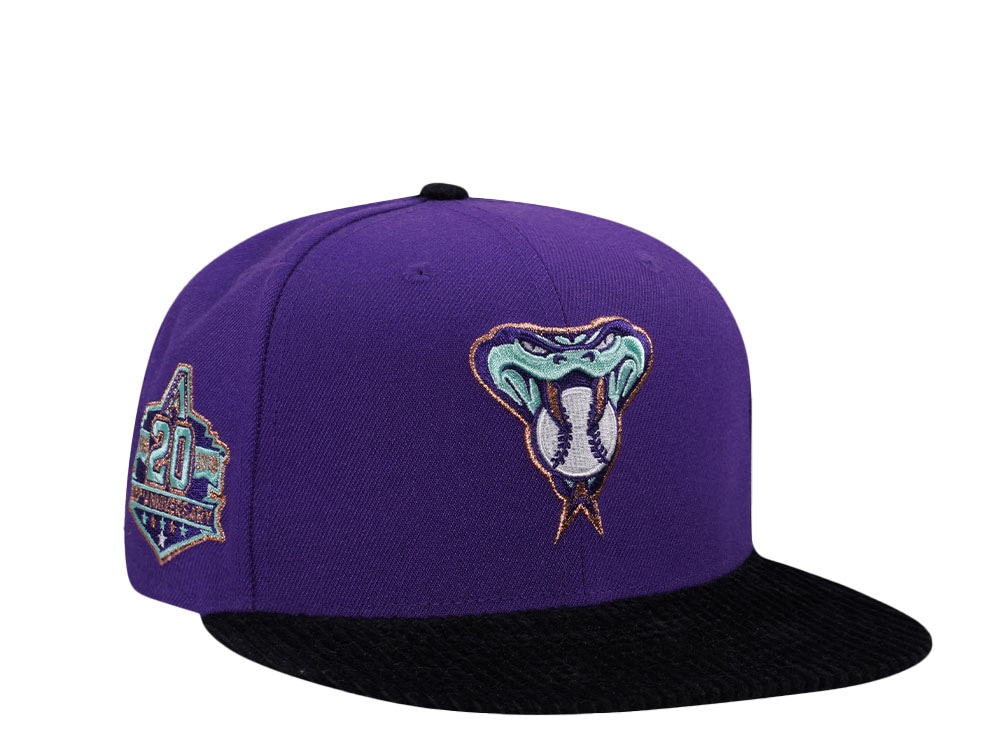 New Era Arizona Diamondbacks 20th Anniversary Cord Visor Edition Purple 59Fifty Fitted Hat