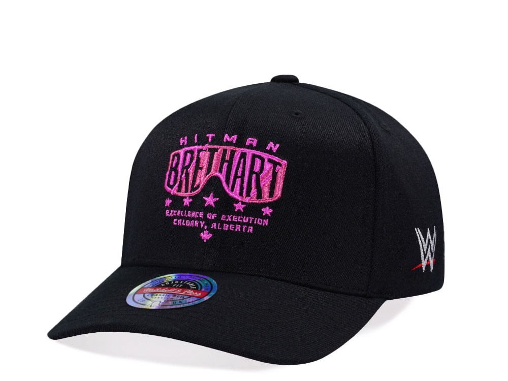 Mitchell & Ness Wrestlemania WWE Bret Hitman Hart Wordmark Classic Red Stretch Snapback Cap