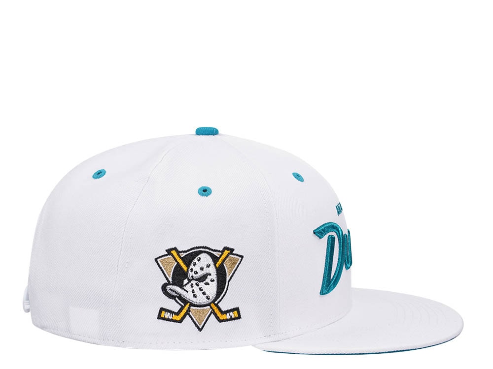 47Brand Anaheim Ducks White Crosstown Script Captain MVP Snapback Hat