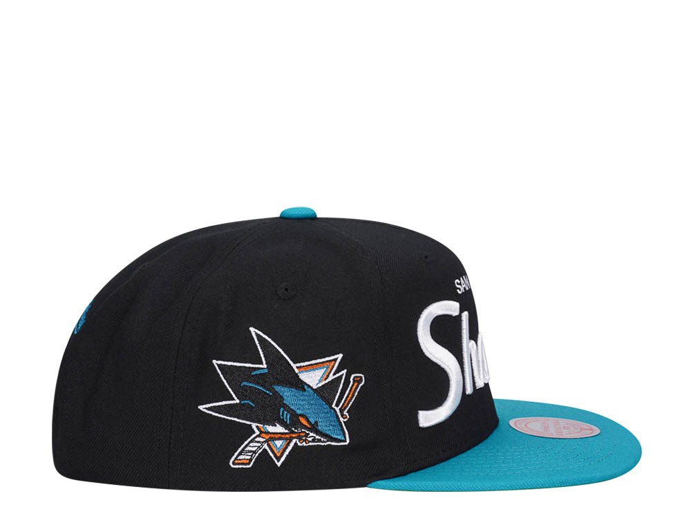 Mitchell & Ness San Jose Sharks Vintage Script Snapback Hat