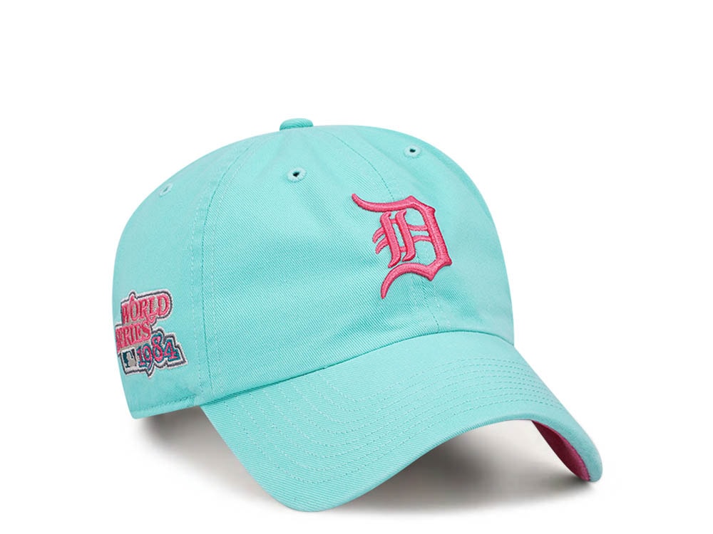 47Brand Detroit Tigers World Series 1984 Tiffany Blue Double Under Clean Up Strapback Hat