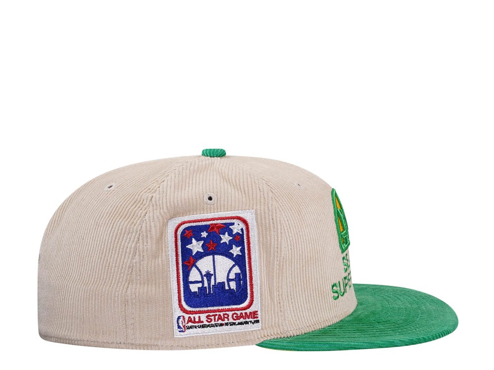 Mitchell & Ness Seattle Supersonics All Star 1994 Two Tone Hardwood Classic Cord Edition Dynasty Fitted Hat