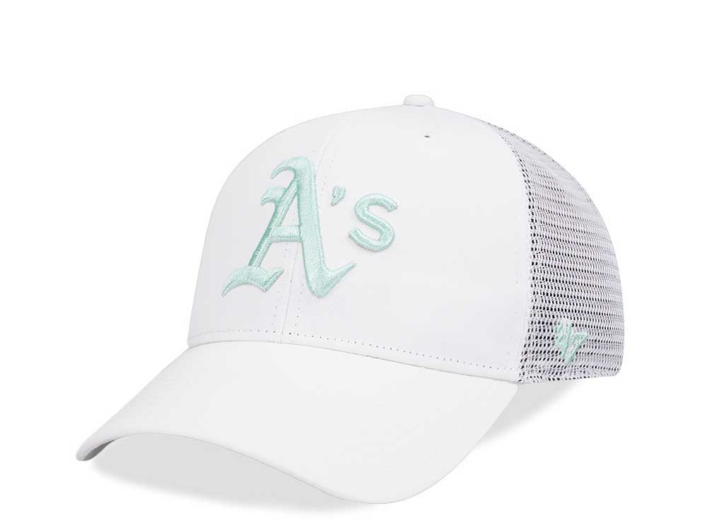 47Brand Oakland Athletics White Branson MVP Trucker Snapback Hat