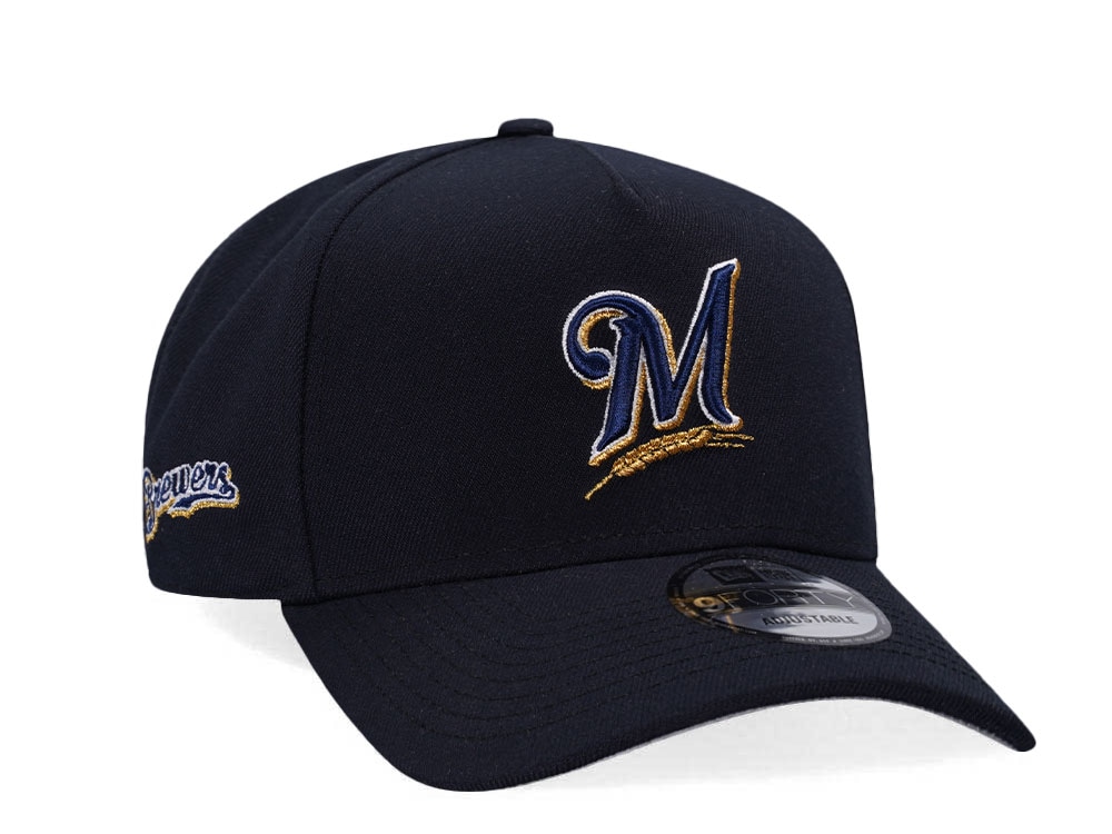 New Era Milwaukee Brewers Navy Classic Edition 9Forty A Frame Snapback Hat