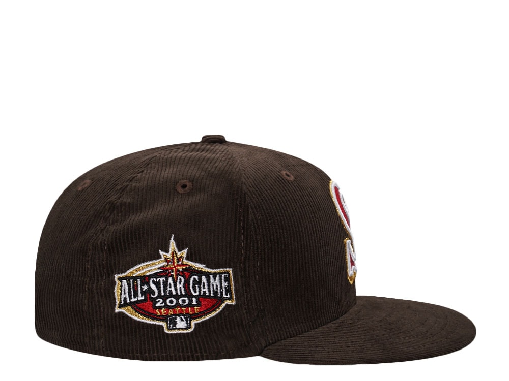New Era Seattle Mariners All Star Game 2001 Walnut Corduroy Prime Edition 59Fifty Fitted Cap