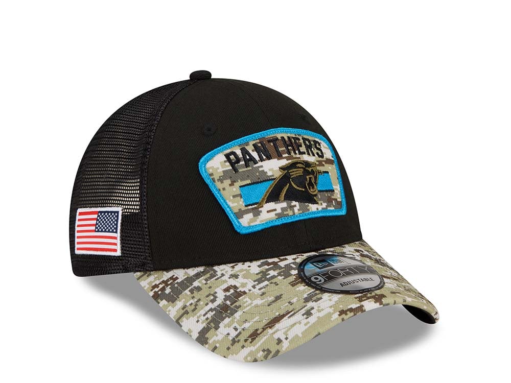 New Era Carolina Panthers Salute to Service 21 9Forty Trucker Snapback Hat