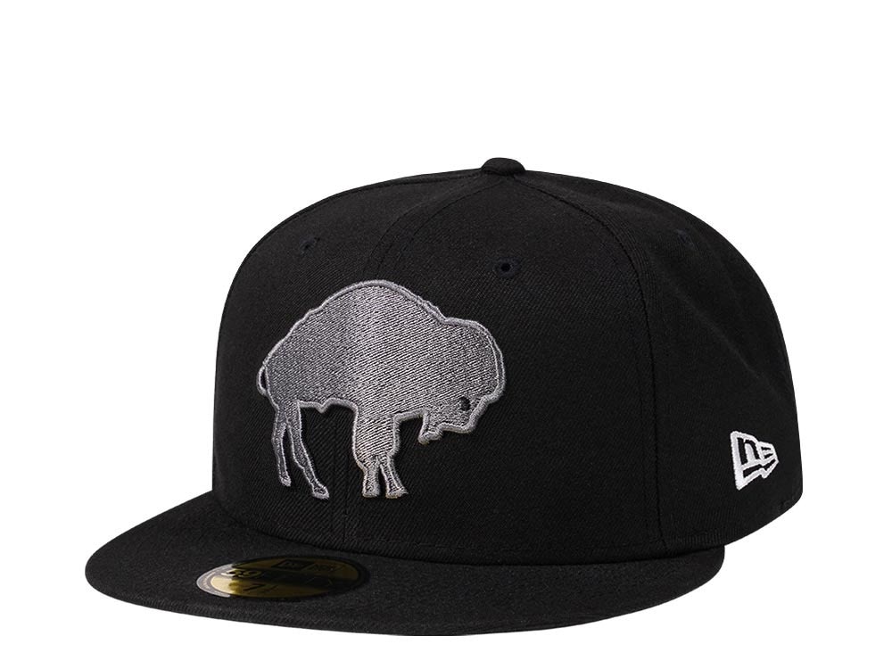 New Era Buffalo Bills Throwback Steel Black Edition 59Fifty Fitted Hat