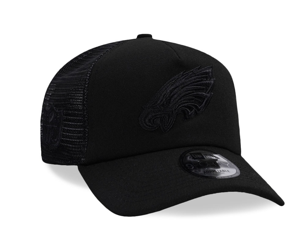 New Era Philadelphia Eagles Black Foam Trucker 9Forty A Frame Snapback Hat