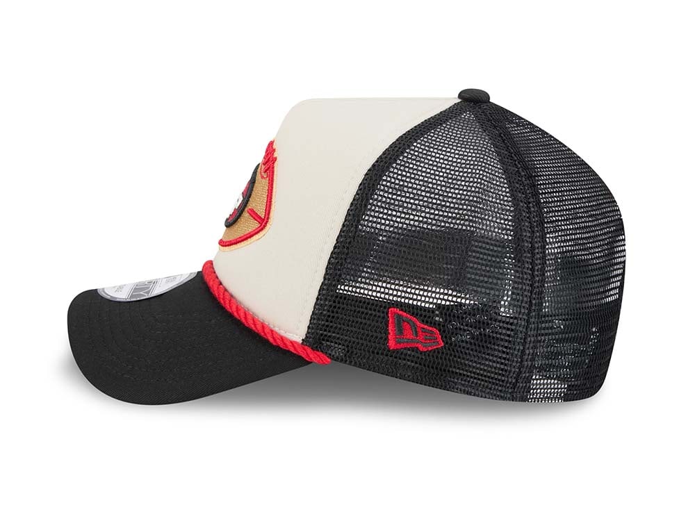 New Era San Francisco 49ers Sideline 2024 9Forty A Frame Trucker Snapback Hat