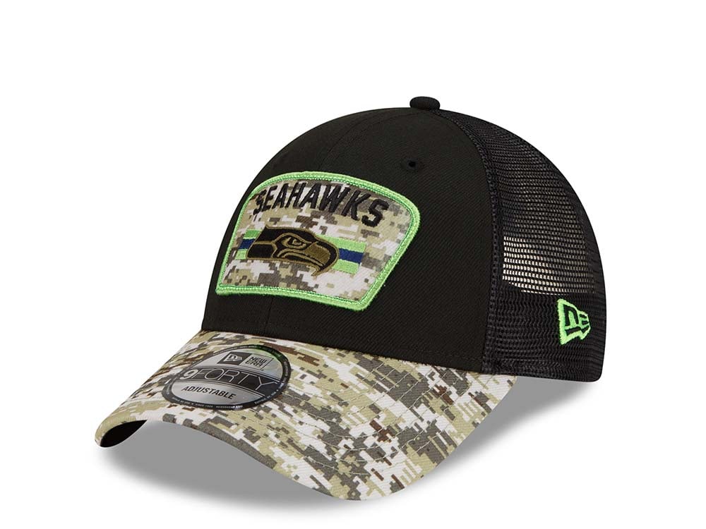 New Era Seattle Seahawks Salute to Service 21 9Forty Trucker Snapback Hat