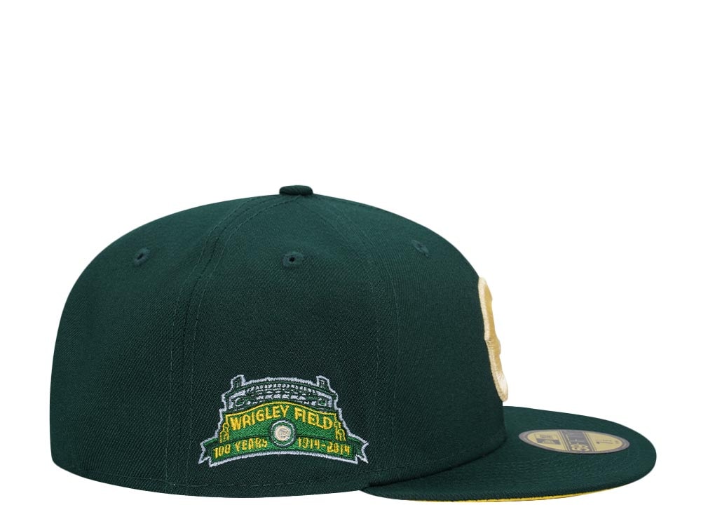 New Era Chicago Cubs 100th Years Wrigley Field Dark Green Citrus Edition 59Fifty Fitted Hat
