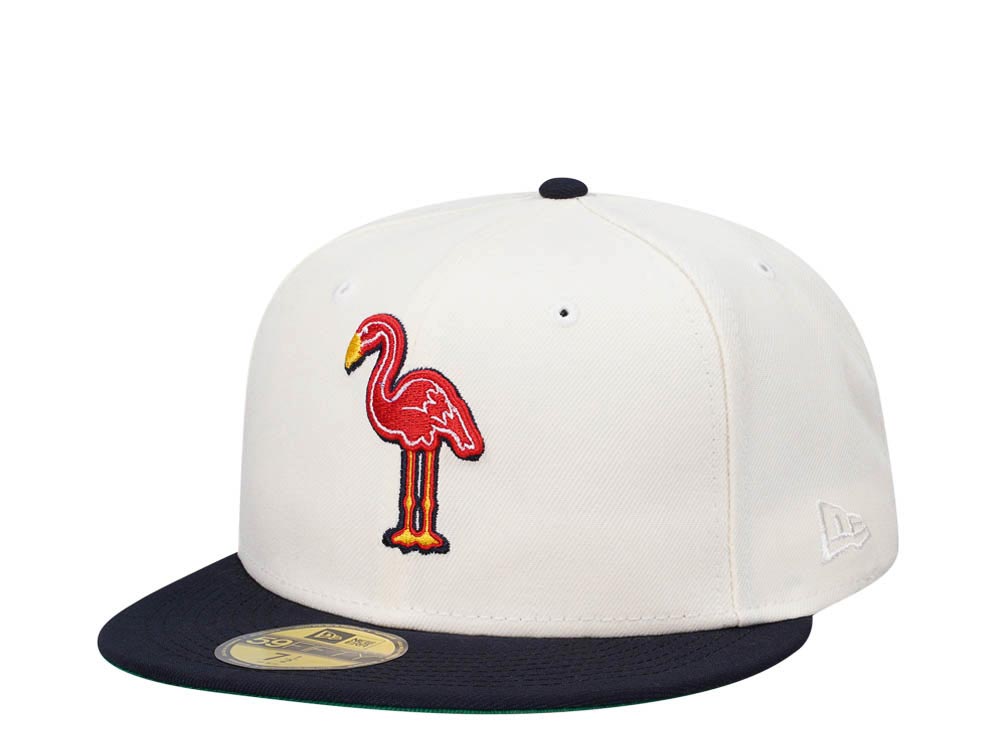 New Era Miami Beach Flamingos Chrome Two Tone Throwback Edition 59Fifty Fitted Hat
