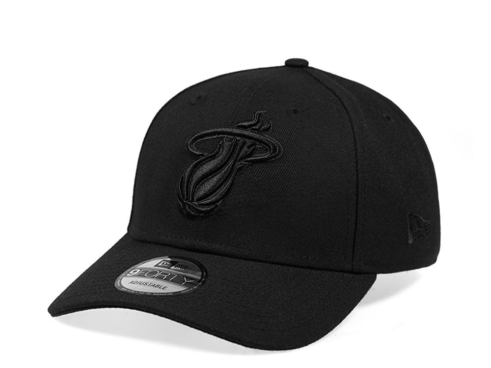 New Era Miami Heat Black on Black Edition 9Forty Snapback Hat