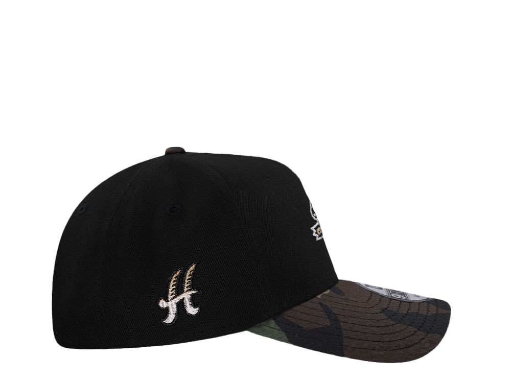 New Era Hartford Yard Goats Black Camo Two Tone Edition 9Forty A Frame Snapback Hat