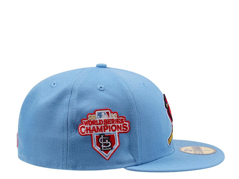 New Era St. Louis Cardinals World Series Champions 2011 Sky Blue and Red Edition 59Fifty Fitted Hat
