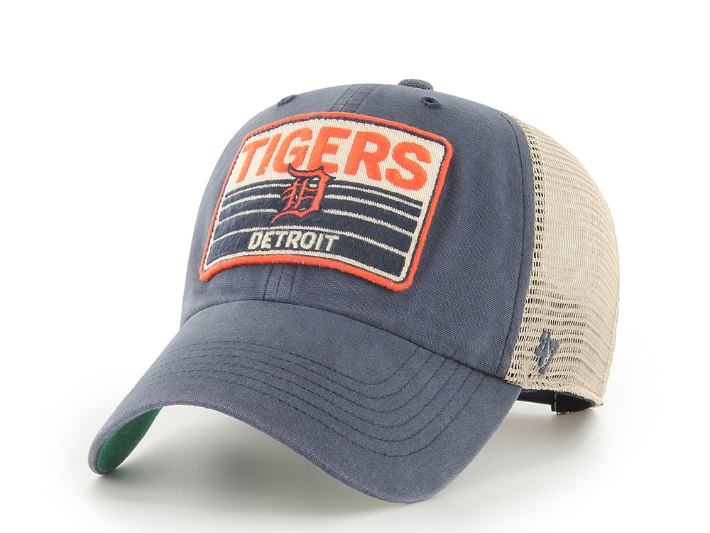 47Brand Detroit Tigers Vintage Navy Four Stroke Edition Trucker Clean Up Snapback Cap