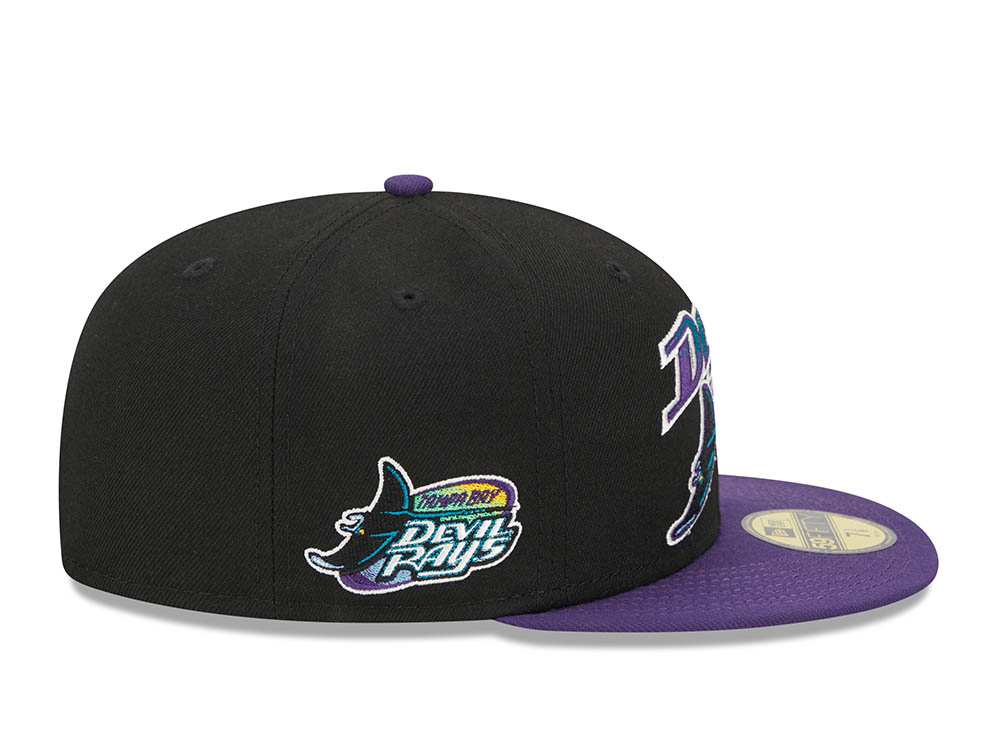 New Era Tampa Bay Rays Black Retro Script Throwback Edition 59Fifty Fitted Hat