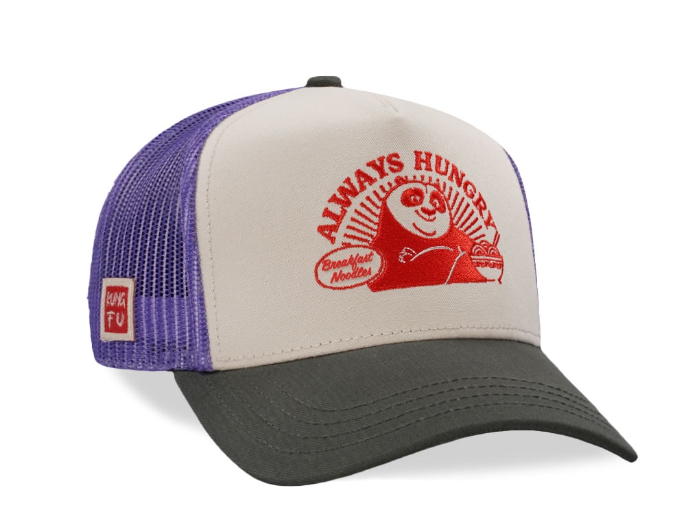 Capslab Kung Fu Panda Always Hungry Beige Trucker Snapback Cap