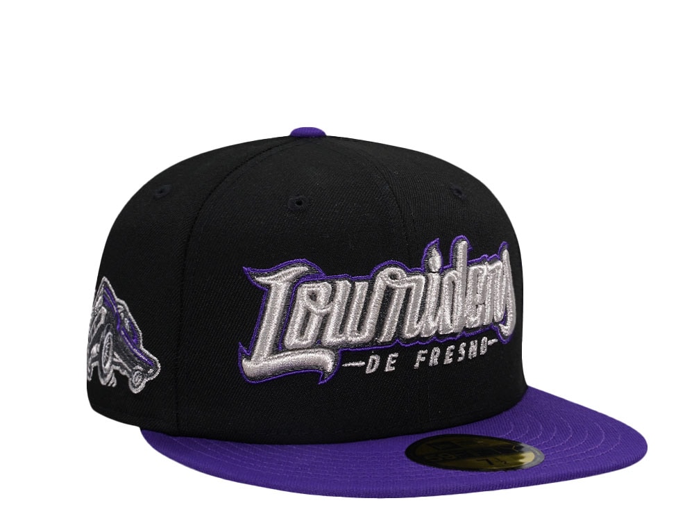 New Era Fresno Grizzlies Lowriders Black Purple Two Tone Edition 59Fifty Fitted Hat
