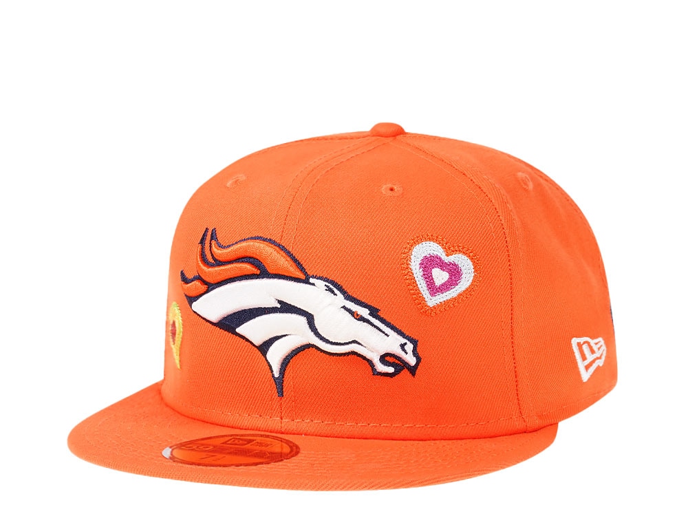 New Era Denver Broncos Orange Chainstitchheart Edition 59Fifty Fitted Hat