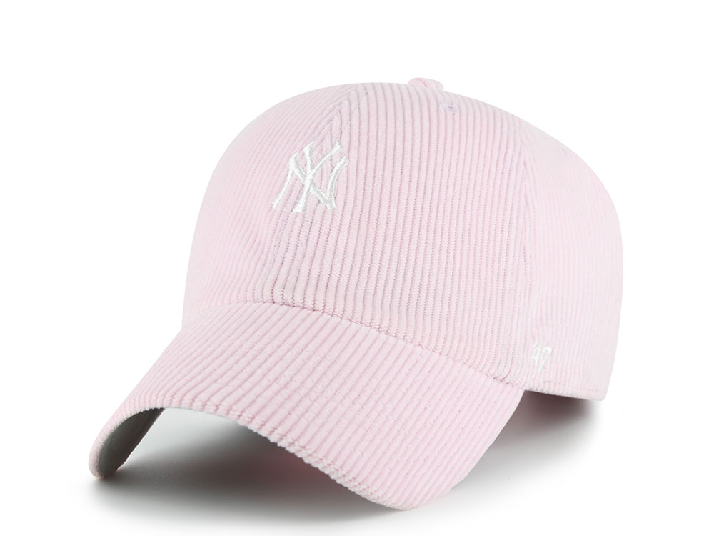 47 Brand New York Yankees Corduroy Pink Base Runner Clean Up Strapback Cap
