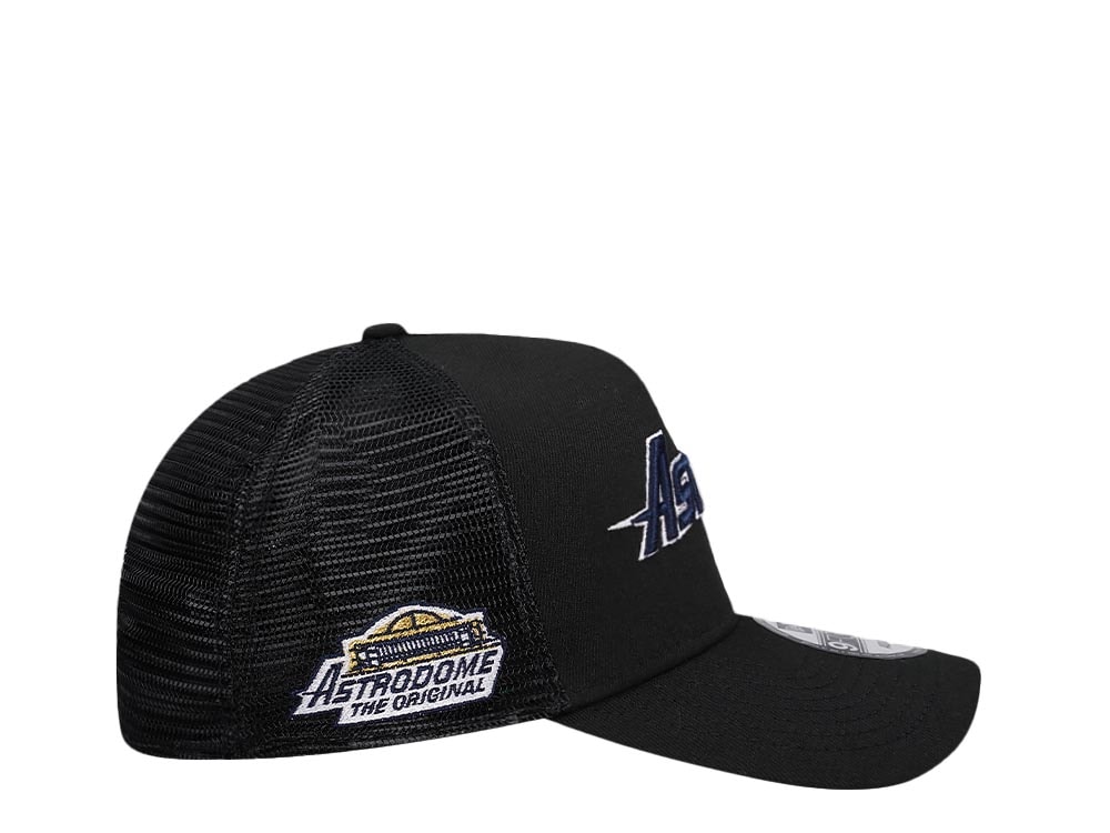 New Era Houston Astros Astrodome Black Throwback 9Forty A Frame Trucker Snapback Hat