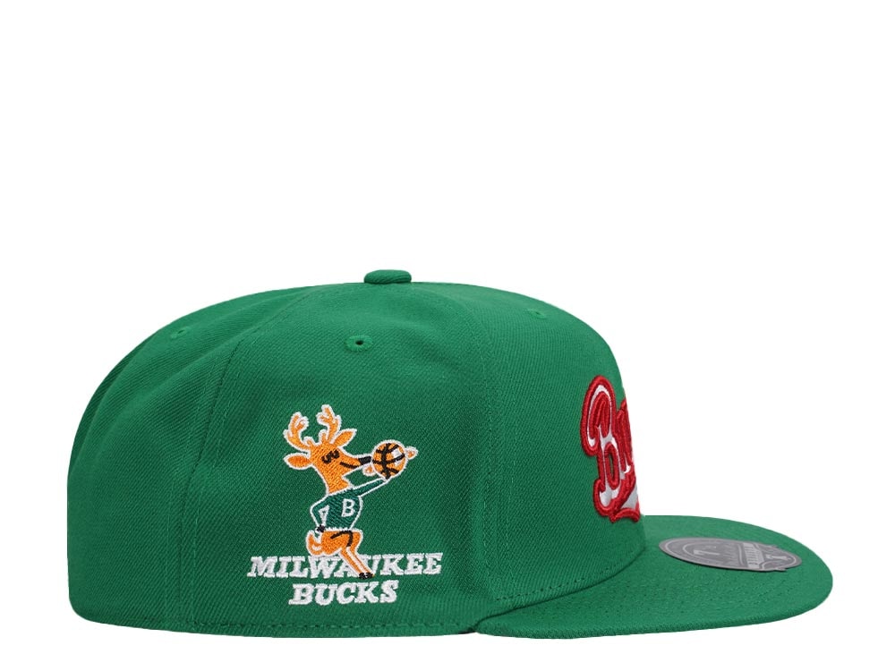 Mitchell & Ness Milwaukee Bucks Logo History Hardwood Classic Dynasty Fitted Hat