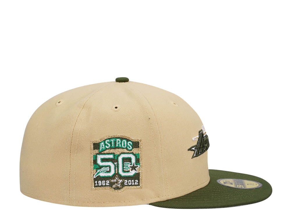 New Era Houston Astros 50th Anniversary Vegas Gold Prime Two Tone Edition 59Fifty Fitted Hat