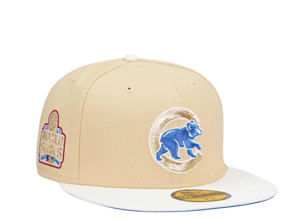 New Era Chicago Cubs World Series 2016 Gold Azure Two Tone Edition 59Fifty Fitted Hat