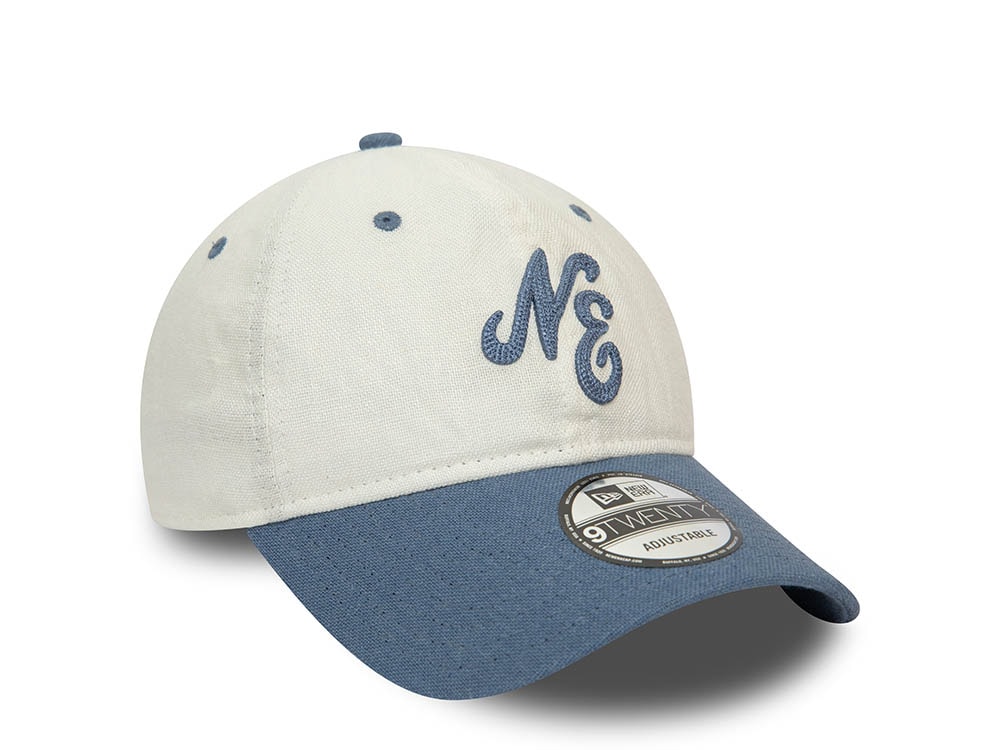 New Era Linen Script Blue 9Twenty Strapback Hat