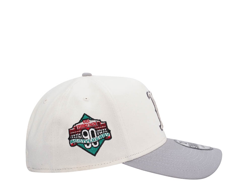 New Era Boston Red Sox 90th Anniversary Chrome Metallic Two Tone Edition 9Forty A Frame Snapback Hat