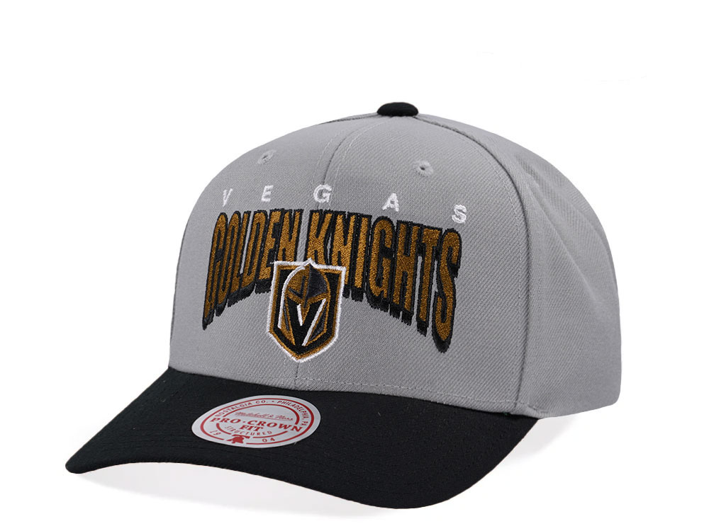 Mitchell & Ness Vegas Golden Knights Pro Crown Fit Gray Snapback Hat